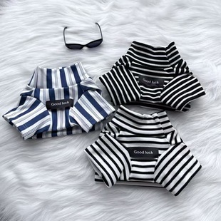 秋冬宠物狗狗德绒打底衫马尔济斯比熊约克夏泰迪雪纳瑞条纹保暖衣