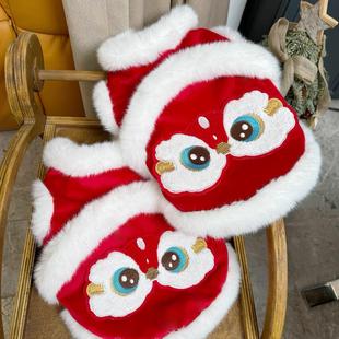 拜年服狗狗猫咪过年外套宠物衣服秋冬新款比熊约克夏加绒醒狮刺绣