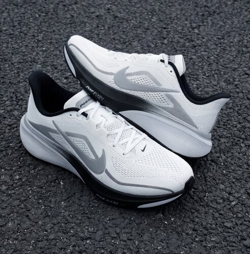 Nike Pegasus 42 舒适贴合透气回弹跑步鞋 男款 白灰黑