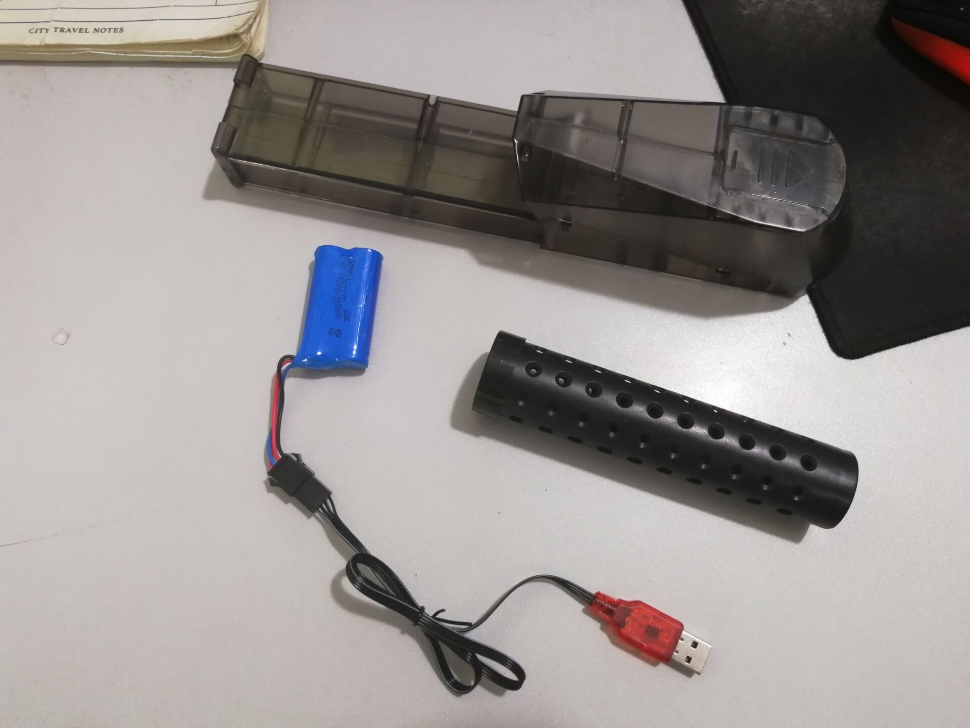 润崎P90软弹枪配件通用电池锂电图片