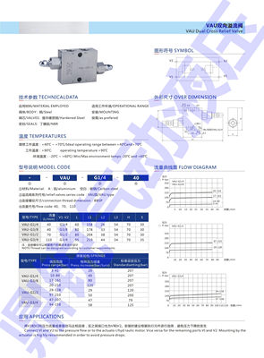 双向溢流阀VAU-G1/4 溢流阀 VAU-G1/2溢流阀 管式溢流阀VAU-G3/8