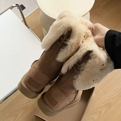 千颂伊羊皮毛一体雪地靴