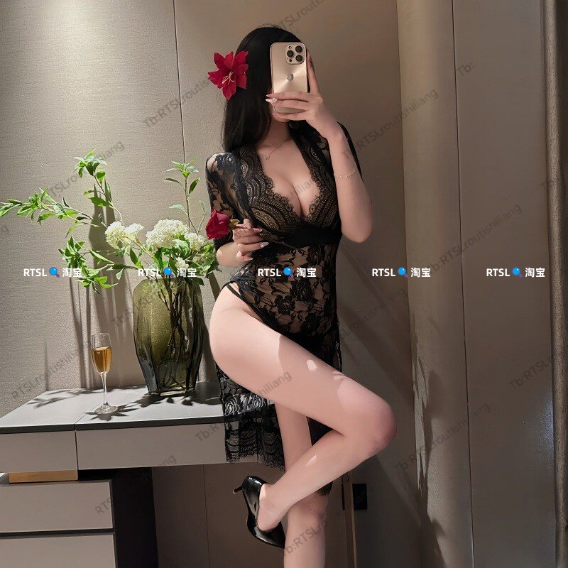 RTSL//透薄纱长裙高叉情趣旗袍女蕾丝内衣情趣性感独特绝美睡裙
