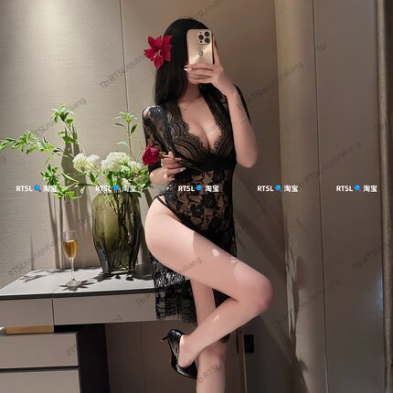 RTSL//透薄纱长裙高叉情趣旗袍女蕾丝内衣情趣性感独特绝美睡裙