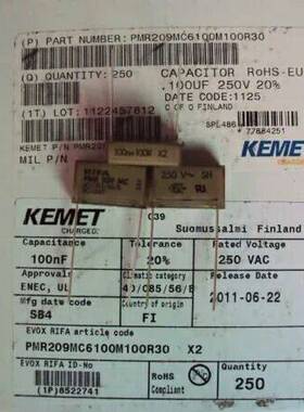 PMR209MC6100M100R30 薄膜电容器 250V100nF 100R X2 20mm RIFA