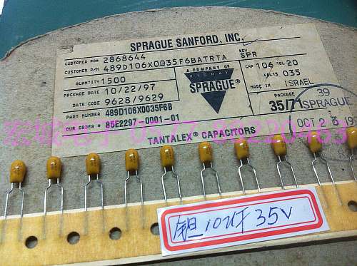 489D106X0035F6B 20% 35V10UF 489D系列 原装威世 Vishay Sprague