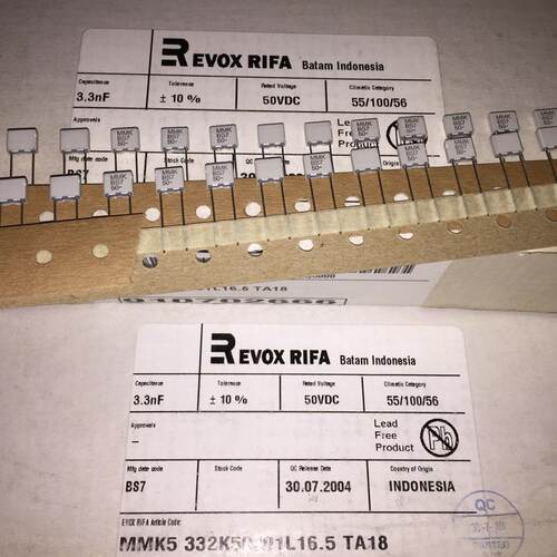 EVOX-RIFA MMK5332K50J01L16.5TA18 MMK5 50V3.3NF BS7 薄膜电容