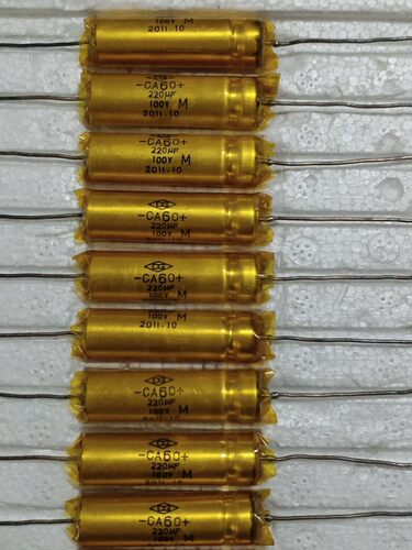 CA60 100V220UF 全新胆机阴极电容 非固体电解质钽电容器10X32