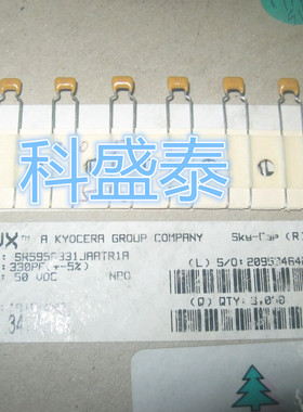 SR595A331JAATR1   美国AVX 50V330PF 5%  直插多层陶瓷独石电容