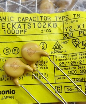 ECKATS102KB 瓷片电容器  440V 250V1000PF X1, Y2 进口日本松下