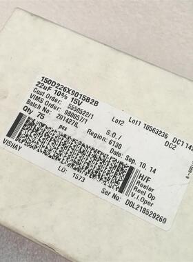 150D226X9015B2B   Vishay / Sprague 钽电容器 22uF 15v 10%