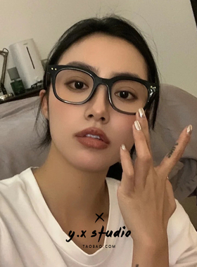 韩系新款方形眼镜框女小红书同款防蓝光网红素颜百搭近视平光眼镜