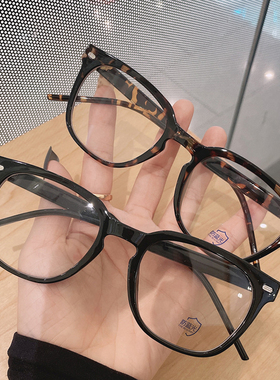 ins风透明韩系小清新素颜平光镜女防蓝光黑框眼镜框男近视防辐射