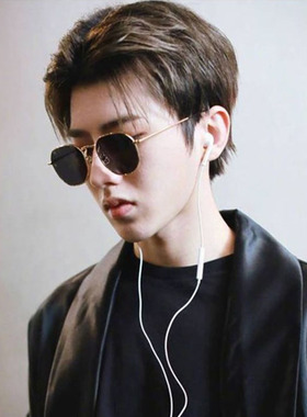 ins嘻哈风蔡徐坤同款偏光墨镜男个性金属蛤蟆镜黄色太阳镜潮街拍