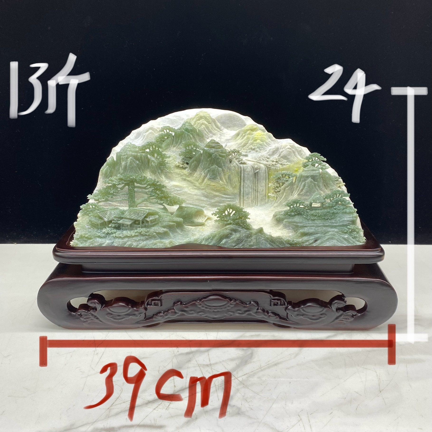 岫玉意境山水摆件内有多款精品天然客厅落地招财产地直销俏色巧雕