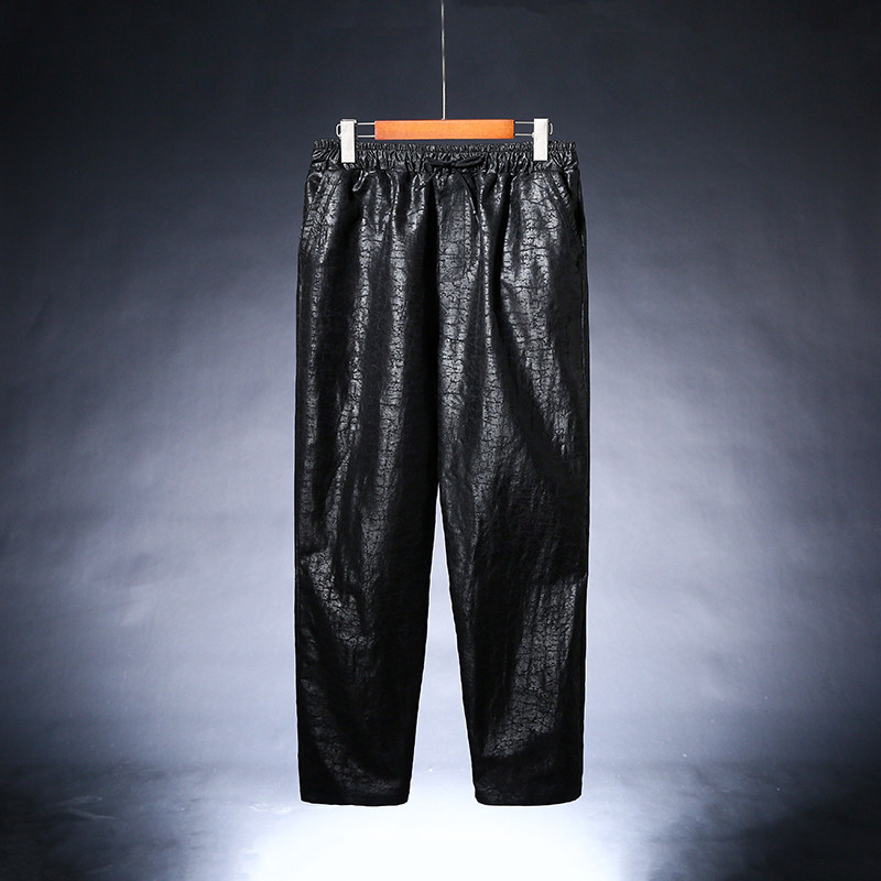 香云纱休闲裤慵懒风桑蚕丝裤子男小众设计高级感夏季宽松直筒长裤
