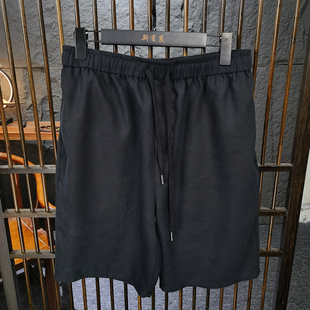 桑蚕丝裤子男2025新款亚麻设计师男装夏季短裤五分裤男士休闲裤