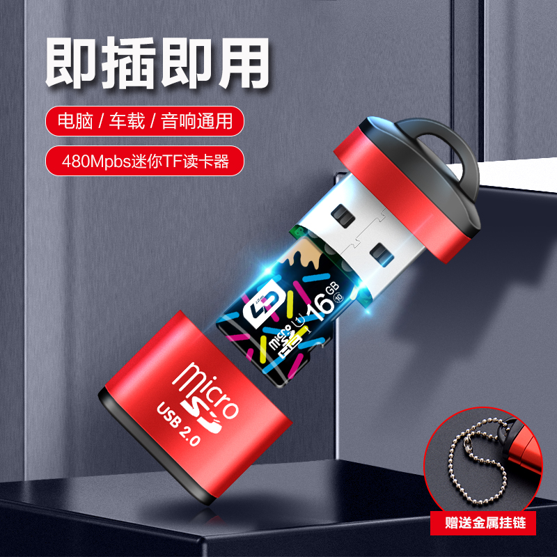 迷你铝合金高速手机读卡器
