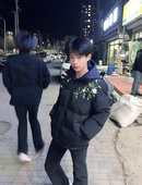 美式 复古花卉字母防寒羽绒棉服男女冬季 加厚保暖棉衣情侣面包服潮