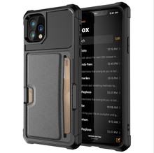 跨境适用iphoneMAX11PRO车载磁吸插卡手机壳 苹果7plus防摔卡套