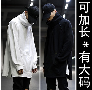 男款上新/高领拉链/中长款/加肥加大码/可加长/纯棉弹力宽松卫衣