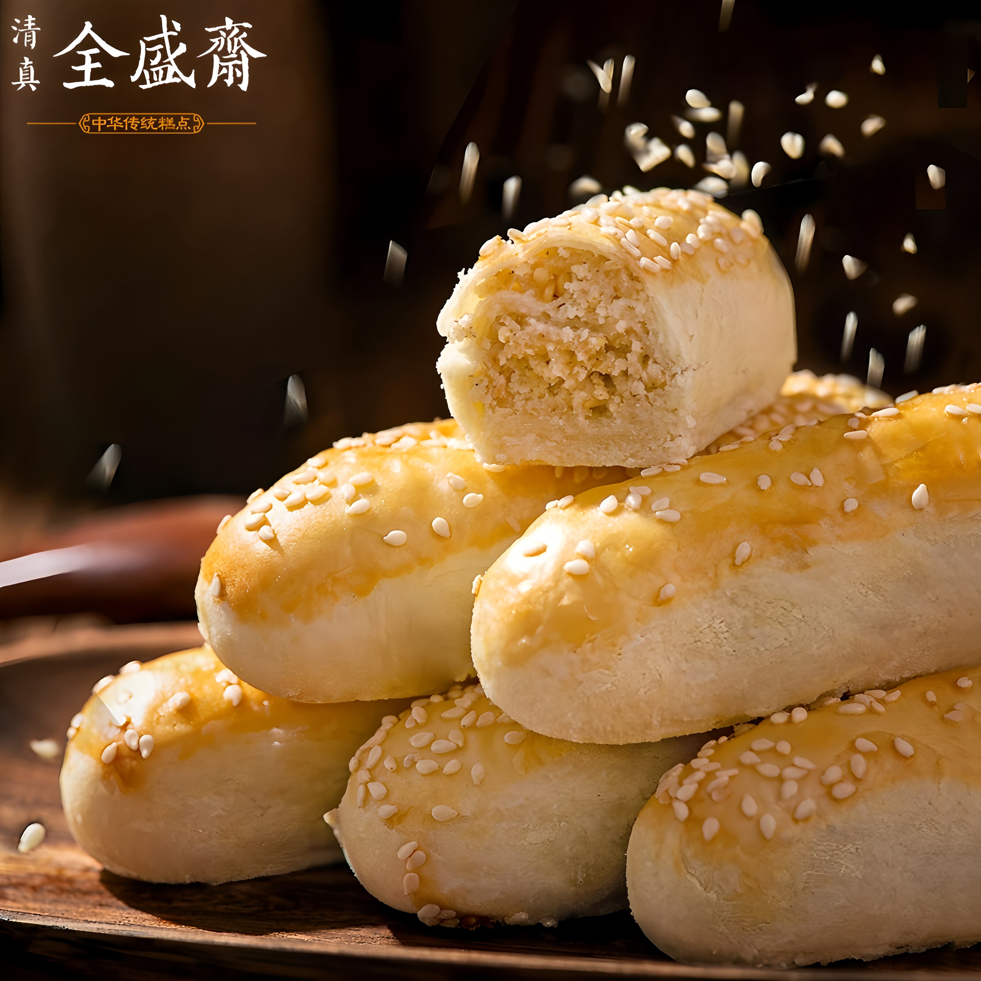 西安特产全盛斋清真老式糕点椒盐酥椒盐馅糕点甜咸口味下午茶点