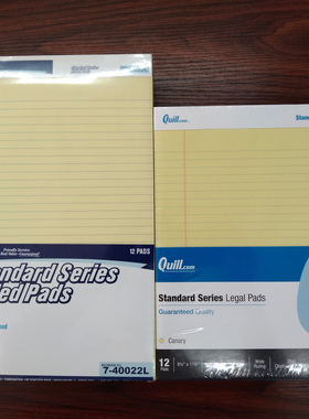 quill standard series ruled pads美版A4上翻可撕页笔记事草稿本