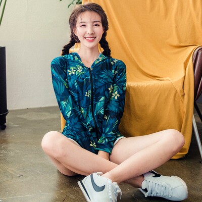 大码游泳衣威玛斯防晒拉链开衫女