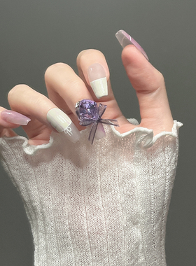 【DW轻奢Nail】紫色礼物.显手白高级小众穿戴甲美甲假指甲手工