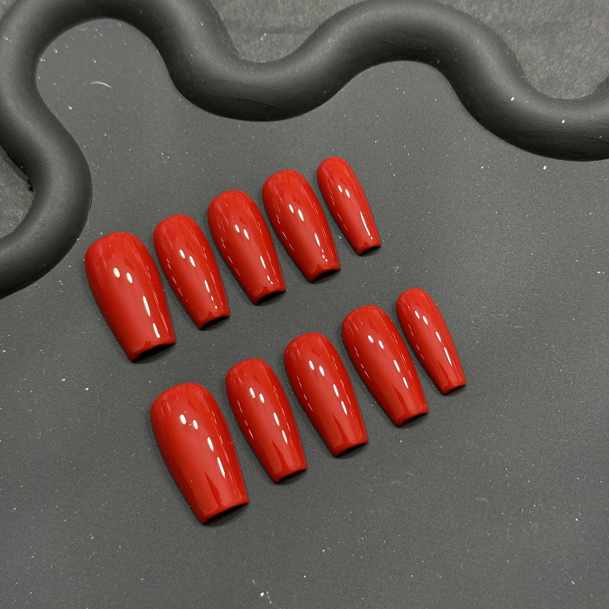 【DW轻奢Nail】纯色红色高级小众穿戴甲短款美甲显白美甲手工定制