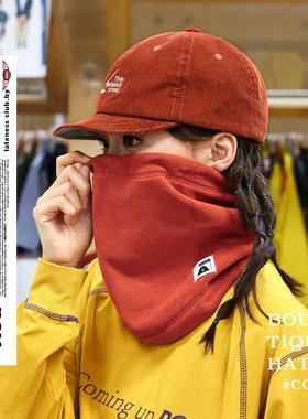 套头帽简易百搭多用佩戴秋冬男女保暖防寒围脖面罩潮流帽子抓绒暖