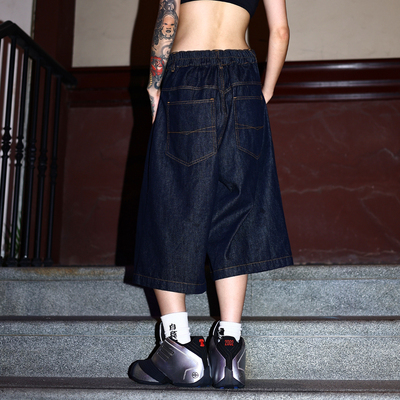 Gecko美式休闲街头复古重磅水洗牛仔工装短裤