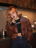 外套立领薄款 Gecko冬春美式 复古肯豆短款 棉服小个子显高辣妹棉服