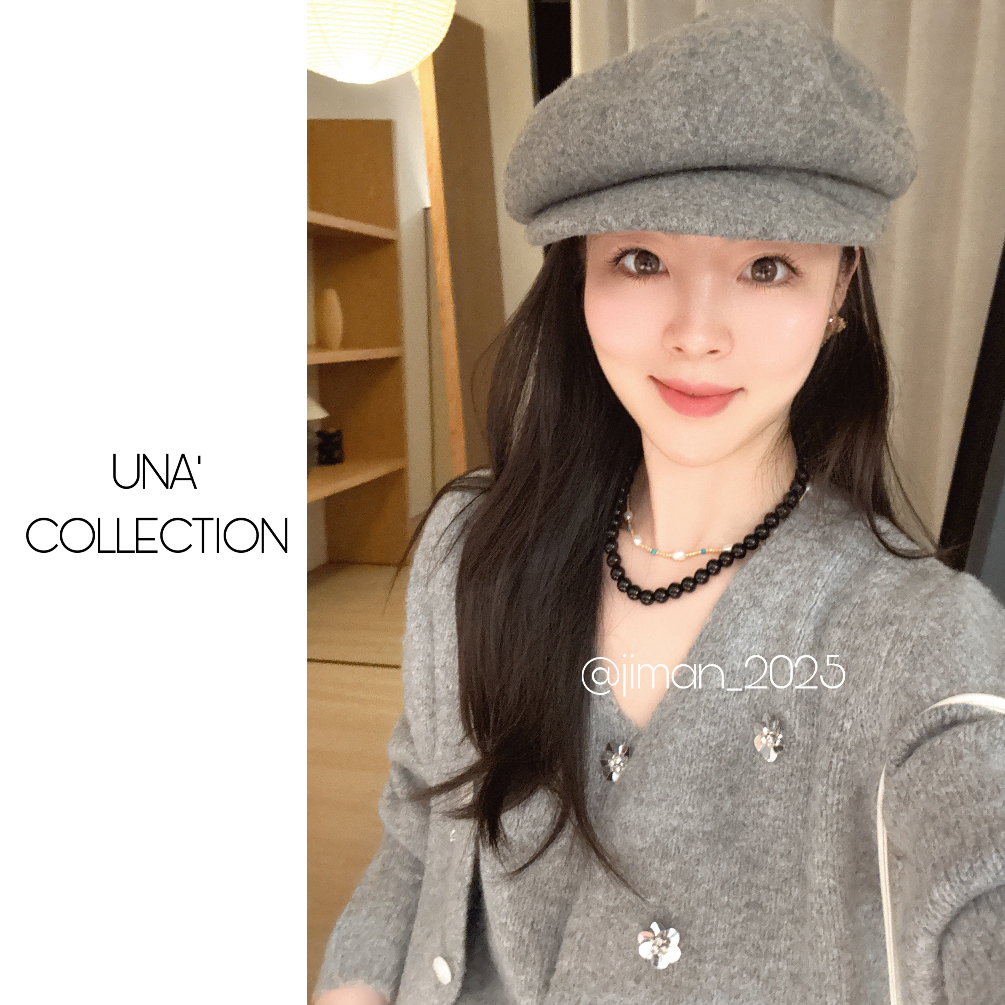 【吉满】浮星/自制款立体花背心+针织开衫两件套套装JM2894