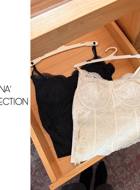 【吉满】升级版法式鱼骨胸衣吊带蕾丝美背带固定杯背心JM3083