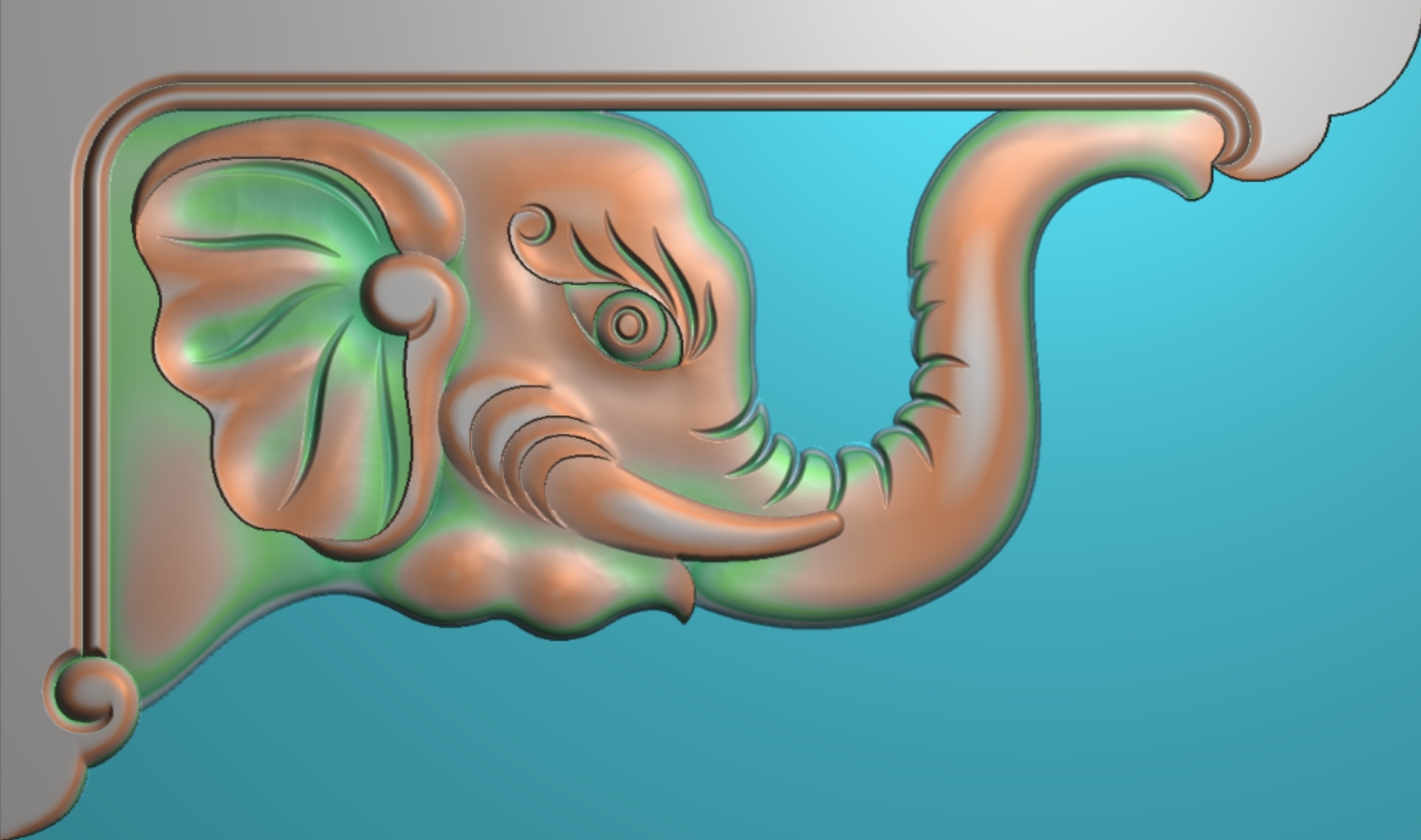 精雕图  灰度图  机器雕刻图 jdp bmp 格式   大象角花