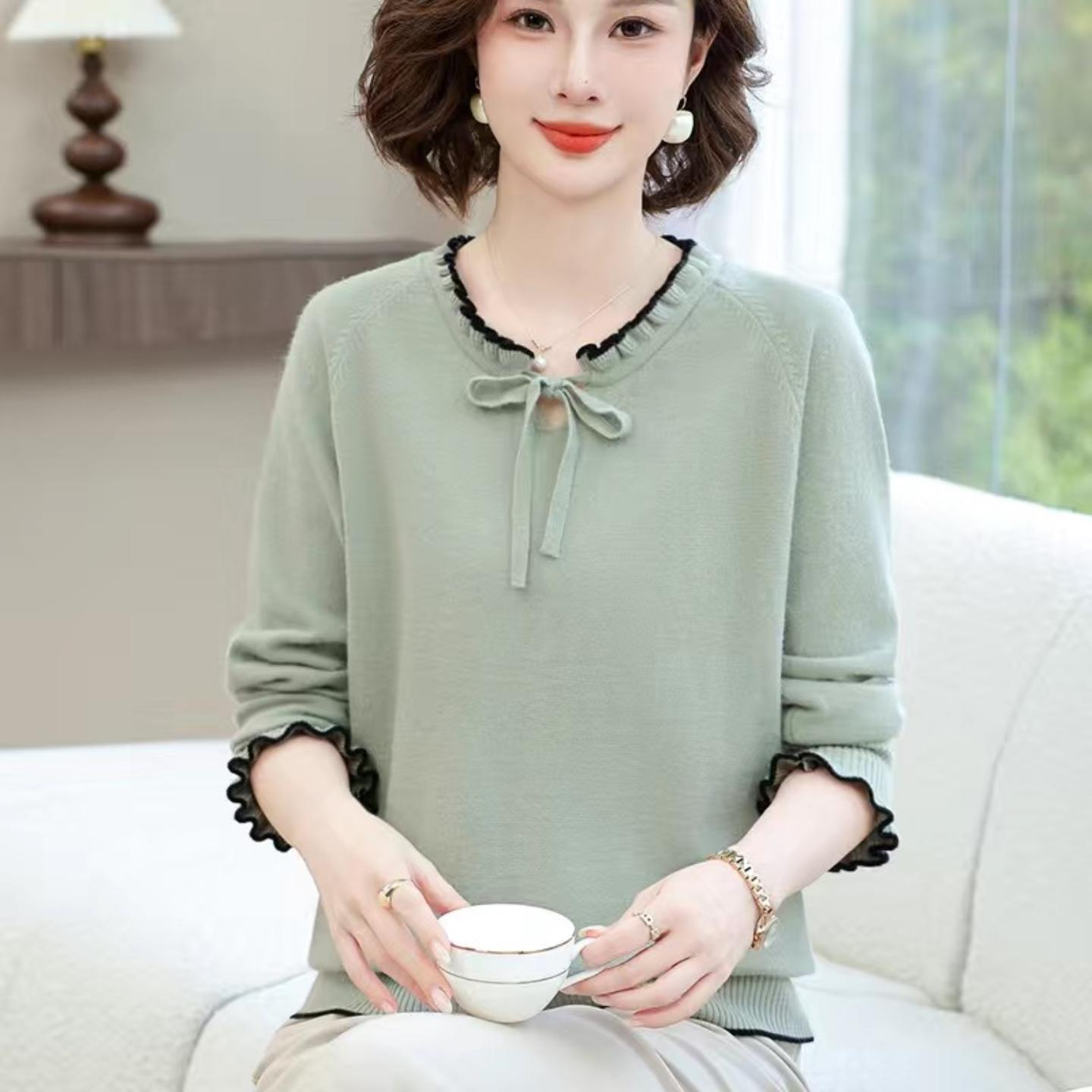 春款妈妈装女士毛衣洋气中老年