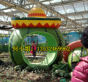 户外农业嘉年华定制西瓜卡通水果南瓜玻璃钢雕塑树脂冬瓜苦瓜摆件