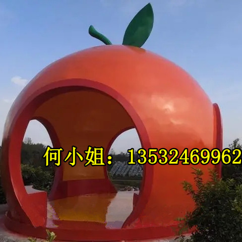 定制橙子售卖亭雕塑玻璃钢草莓