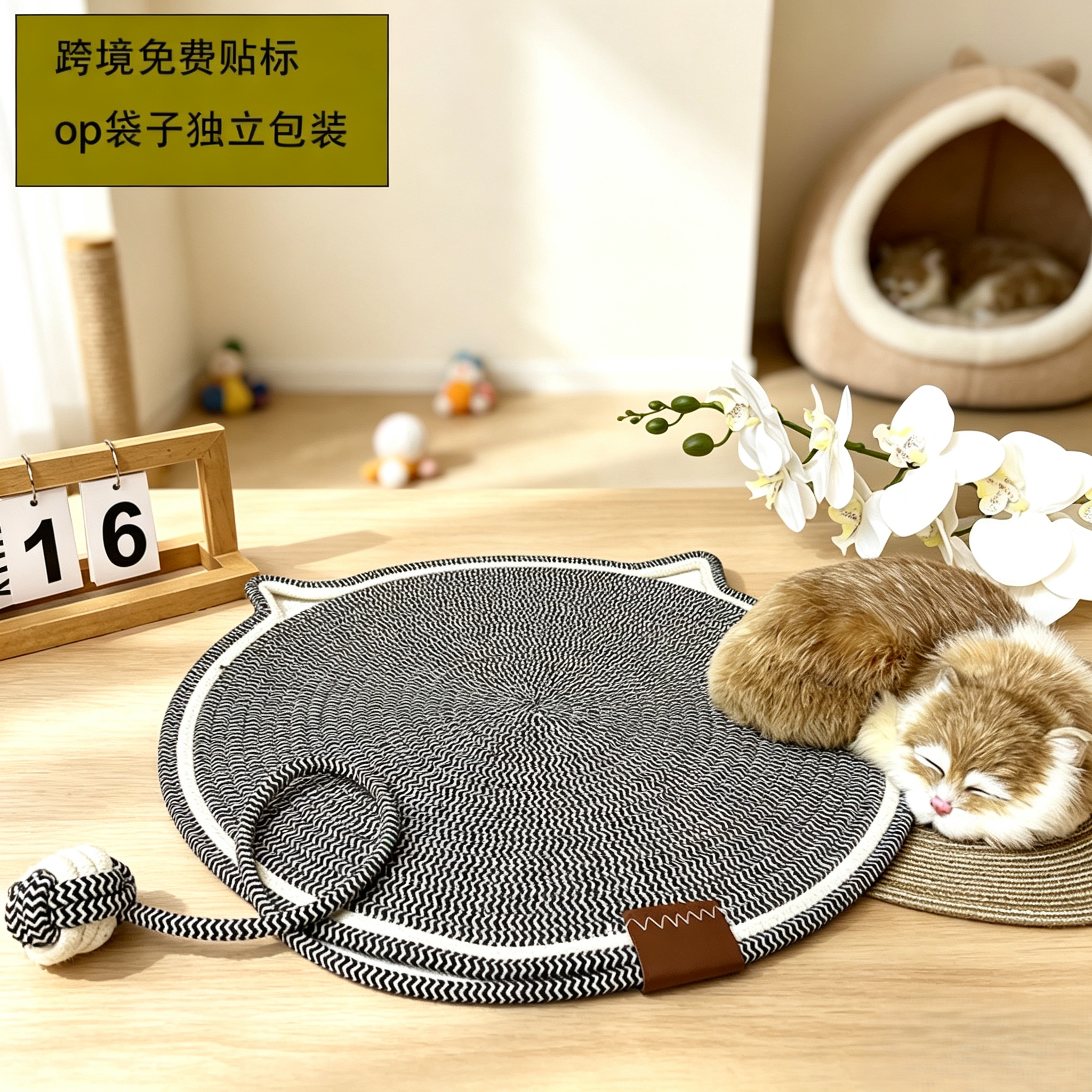 猫狗通用四季保暖编织窝垫图片