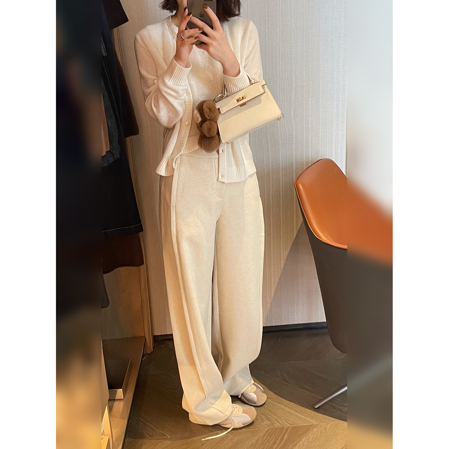 骆衣衣TheLOE/羊毛简约垂感百搭休闲高腰宽松长裤