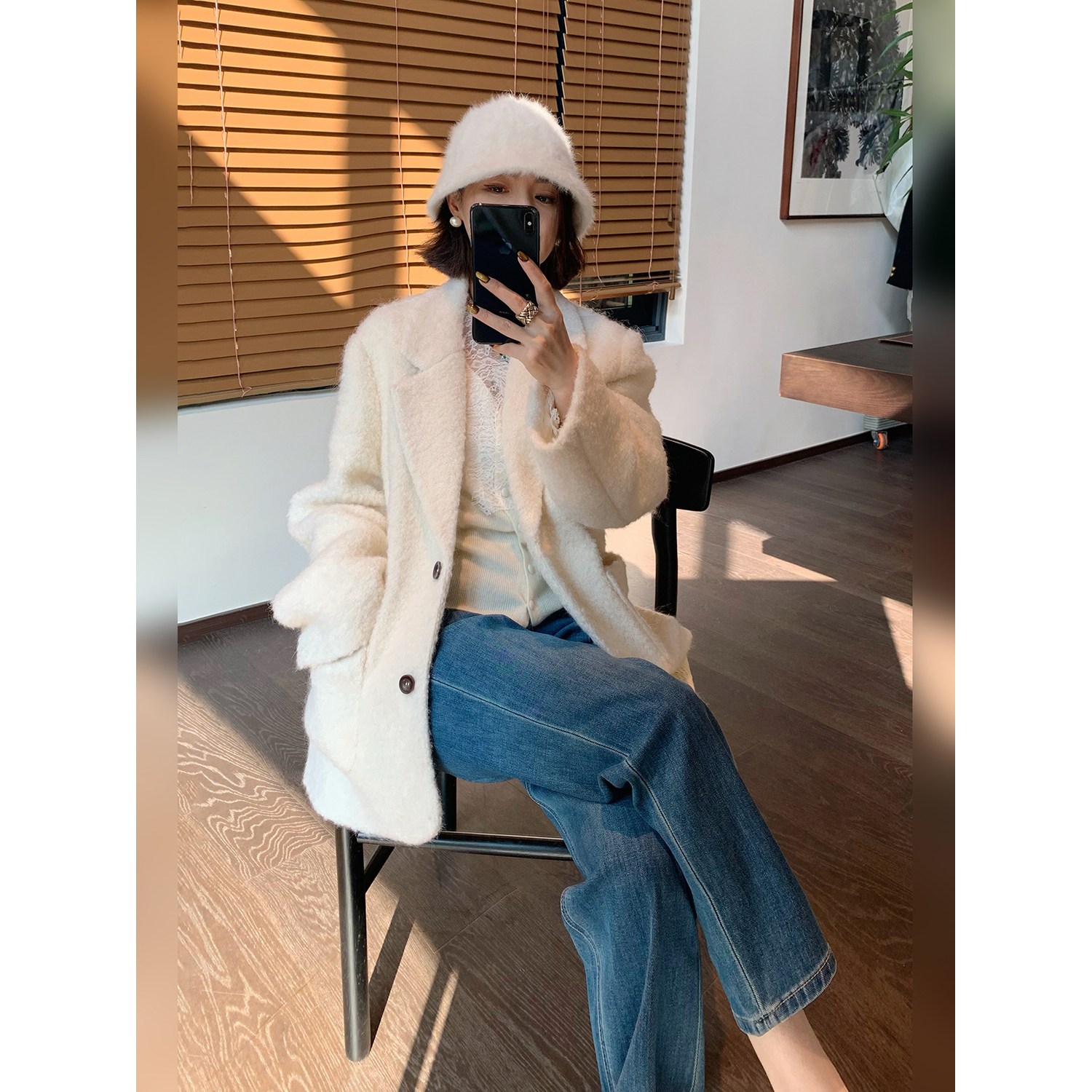 骆衣衣羊驼羊毛加厚马海毛大衣