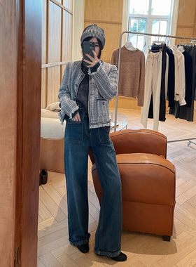 骆衣衣TheLOE/棉质重工水洗百搭休闲简约高级感高腰牛仔裤