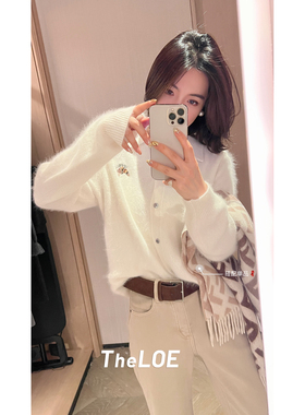 骆衣衣TheLOE/【糯亲肤兔毛牛角包针织开衫】277g-296g针织开衫