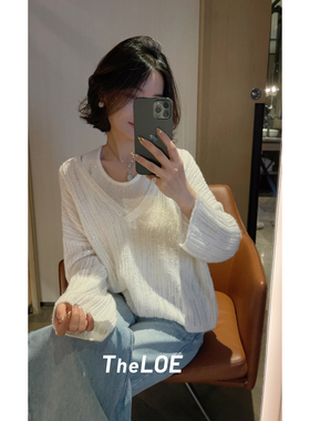 骆衣衣TheLOE/绵羊毛马海毛圆领长袖百搭减龄羊毛针织衫