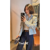 骆衣衣TheLOE 机车女复古505g巨好看短款 拉链蛋白皮外套