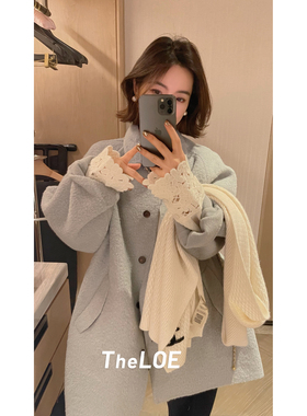 骆衣衣TheLOE/【苏力小奶羊】中长款减龄毛呢外套