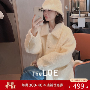 TheLOE【林肯羊毛大衣】高克重羊毛中长款外套白色毛呢大衣G3503