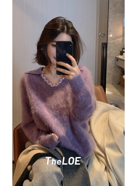 骆衣衣TheLOE/【真丝羊毛羊绒拉绒】295g克重针织衫