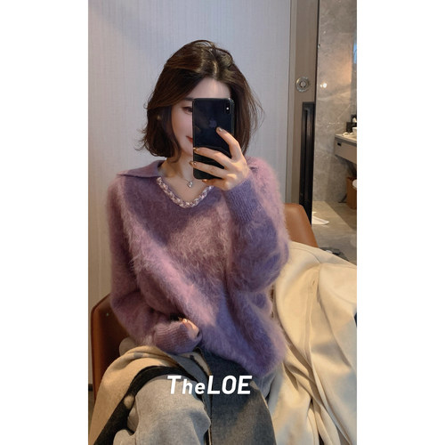 骆衣衣TheLOE/【真丝羊毛羊绒拉绒】295g克重针织衫